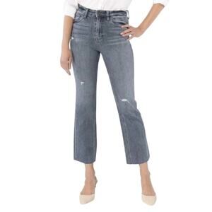 KUT Flare Ankle Jeans Gray Women's 4 Raw Hem Y2K Boho Soft Grunge Alt Edgy Rock